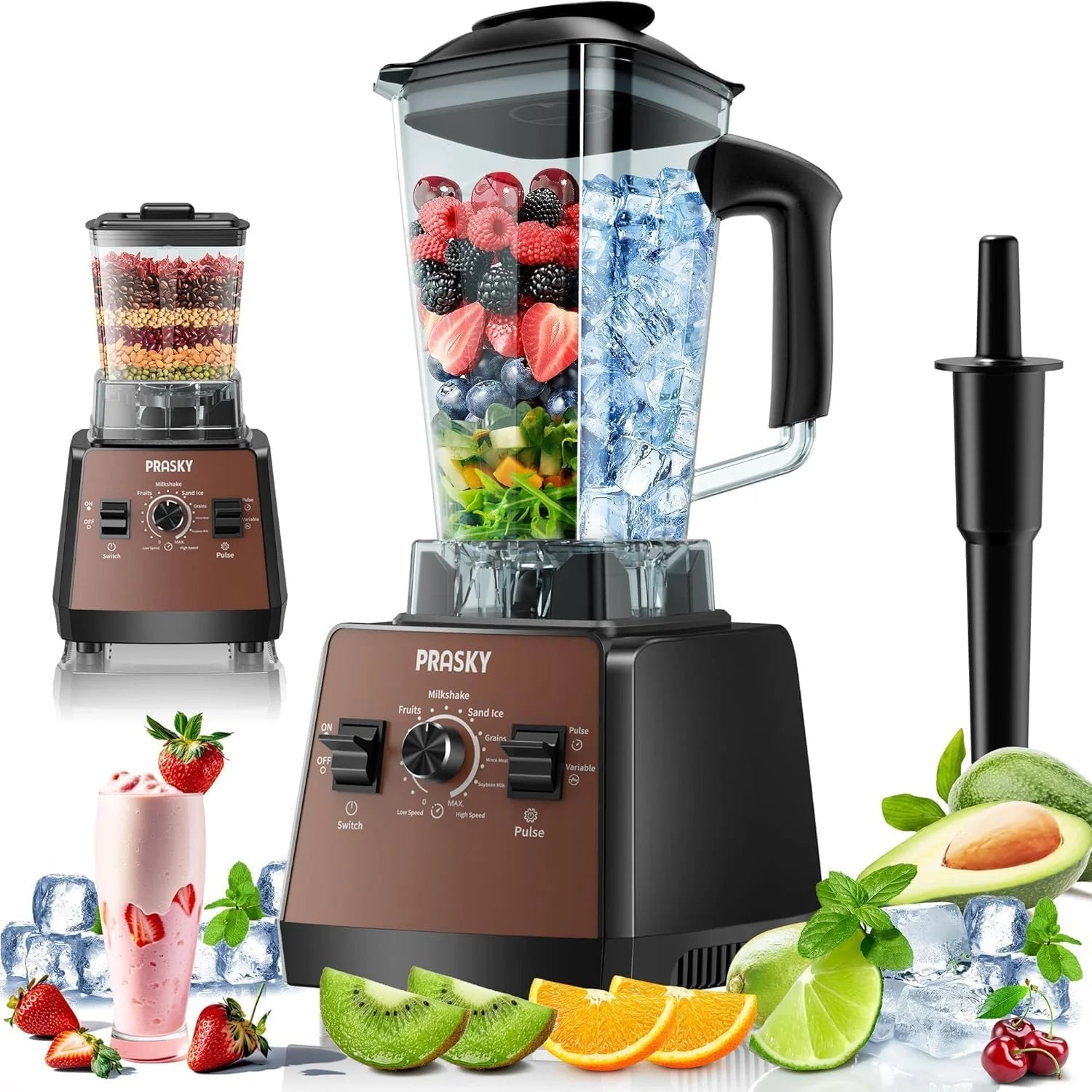 2400W High Speed Countertop Blender, 101oz Large Capacity, BPA-Free, 25000 RPM Blenders for Smoothies, Ice Crushing, Soups, Nut Butters & Baby Food (Gray, 3L)