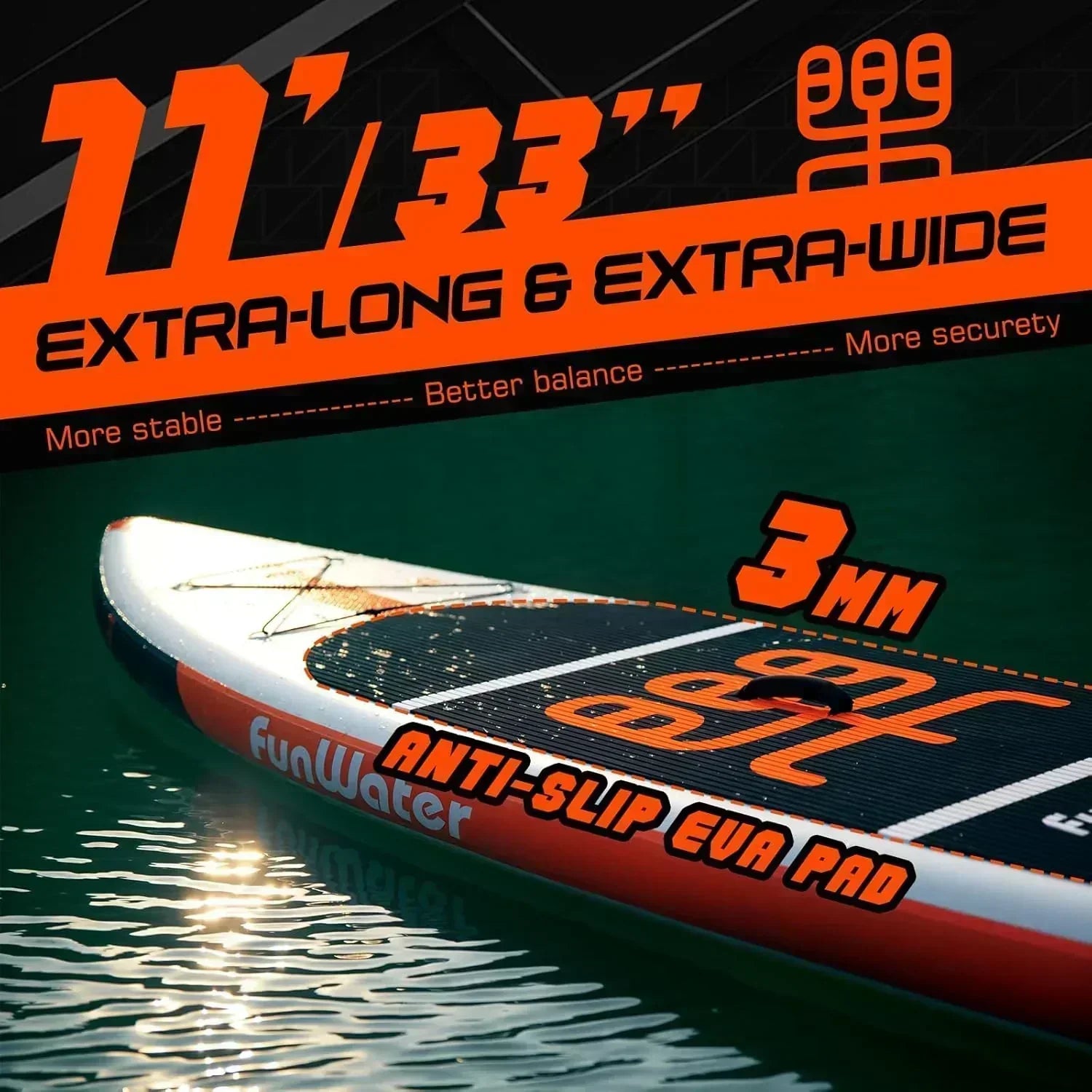 FunWater Stand Up Paddle Board Ultralight Inflatable Paddle Board with SUP Accessories