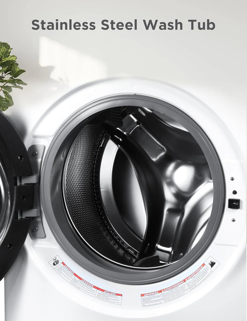 Portable Washer 6.6 lb. Capacity Washing Machine for Homes & Apartments 5 Wash Cycles Quick Connect Sink Adapter and Drain Hose Included Transparent Lid