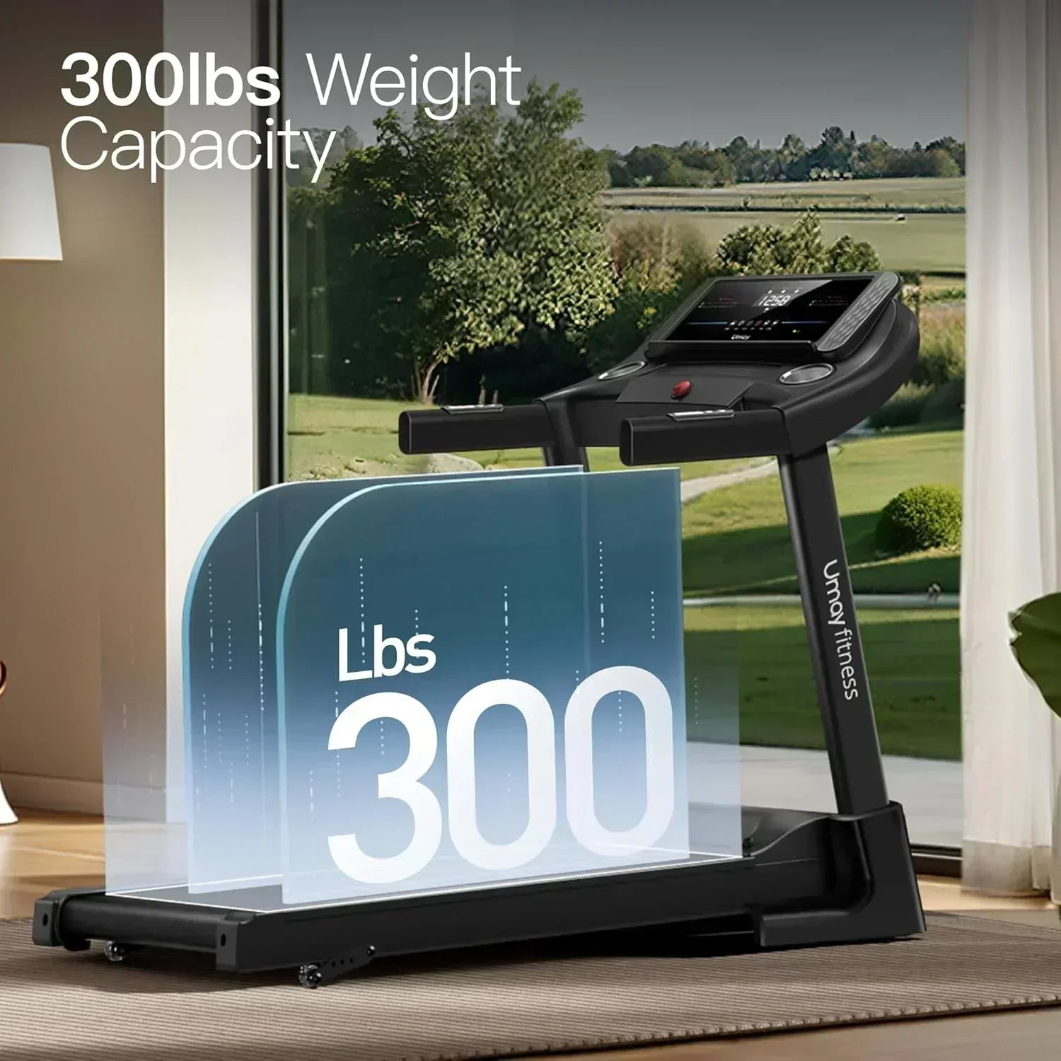 UMAY household folding tilt treadmill with heart rate sensor Low noise