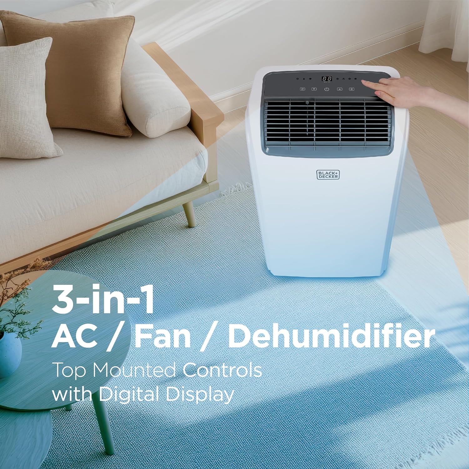 BLACK+DECKER 8,000 BTU Portable Air Conditioner for Rooms up to 350 Sq