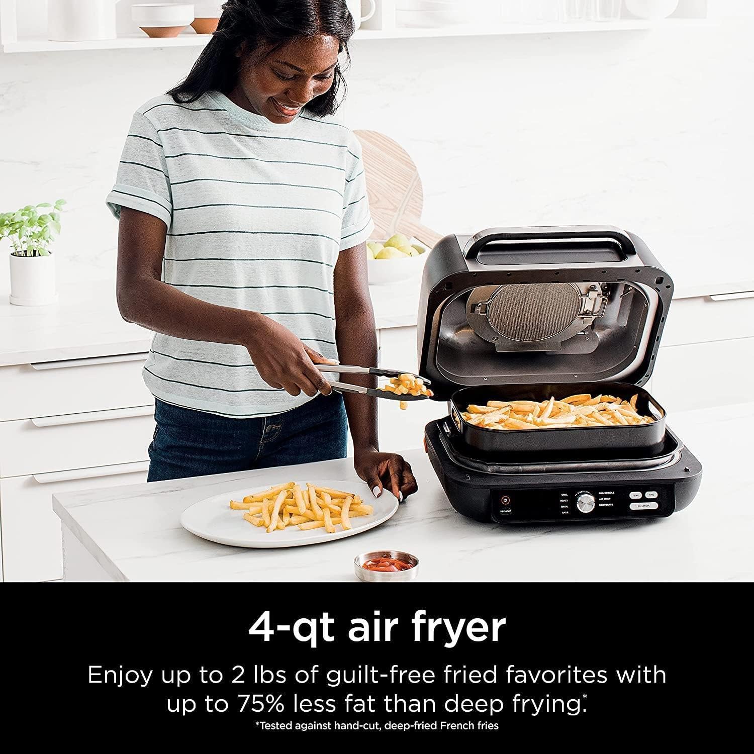 Ninja Foodi Smart XL 6-in-1 Indoor Grill with Air Fry, Bake, Roast, Broil, and Dehydrate, Smart Thermometer
