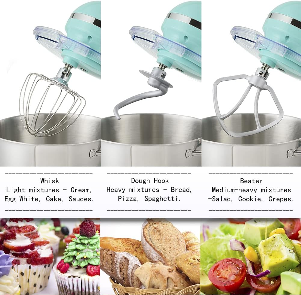 Aucma Stand Mixer,6.5-QT 660W 6-Speed Tilt-Head Food Mixer, Kitchen Electric Mixer with Dough Hook