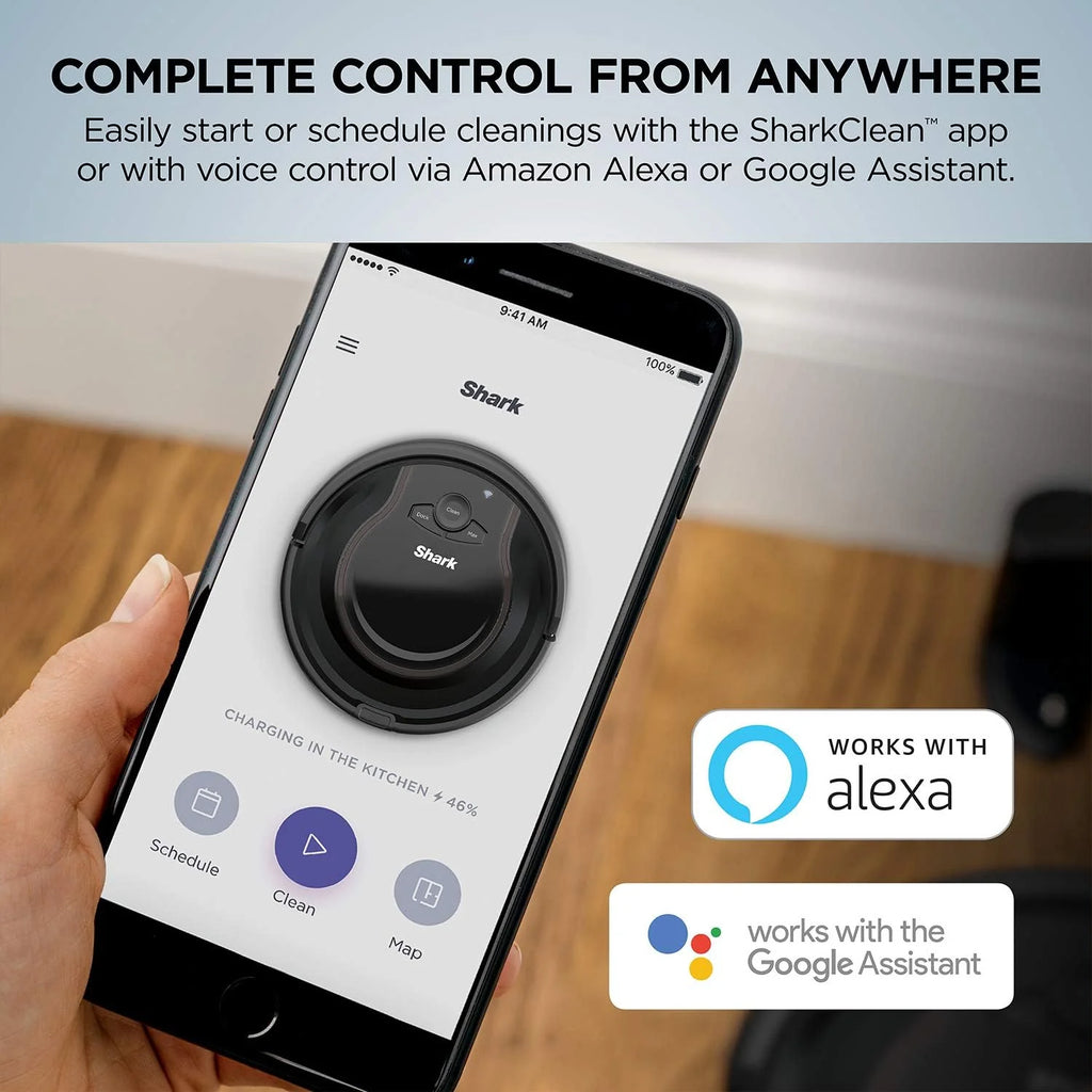 AI Robot Vacuum with XL HEPA Self-Empty Base, Bagless, 60-Day Capacity, LIDAR Navigation, Perfect for Pet Hair, Compatible with Alexa, Wi-Fi Connected, Carpet & Hard Floor, Black