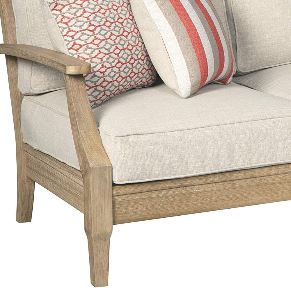 Coastal view outdoor terrace eucalyptus sofa