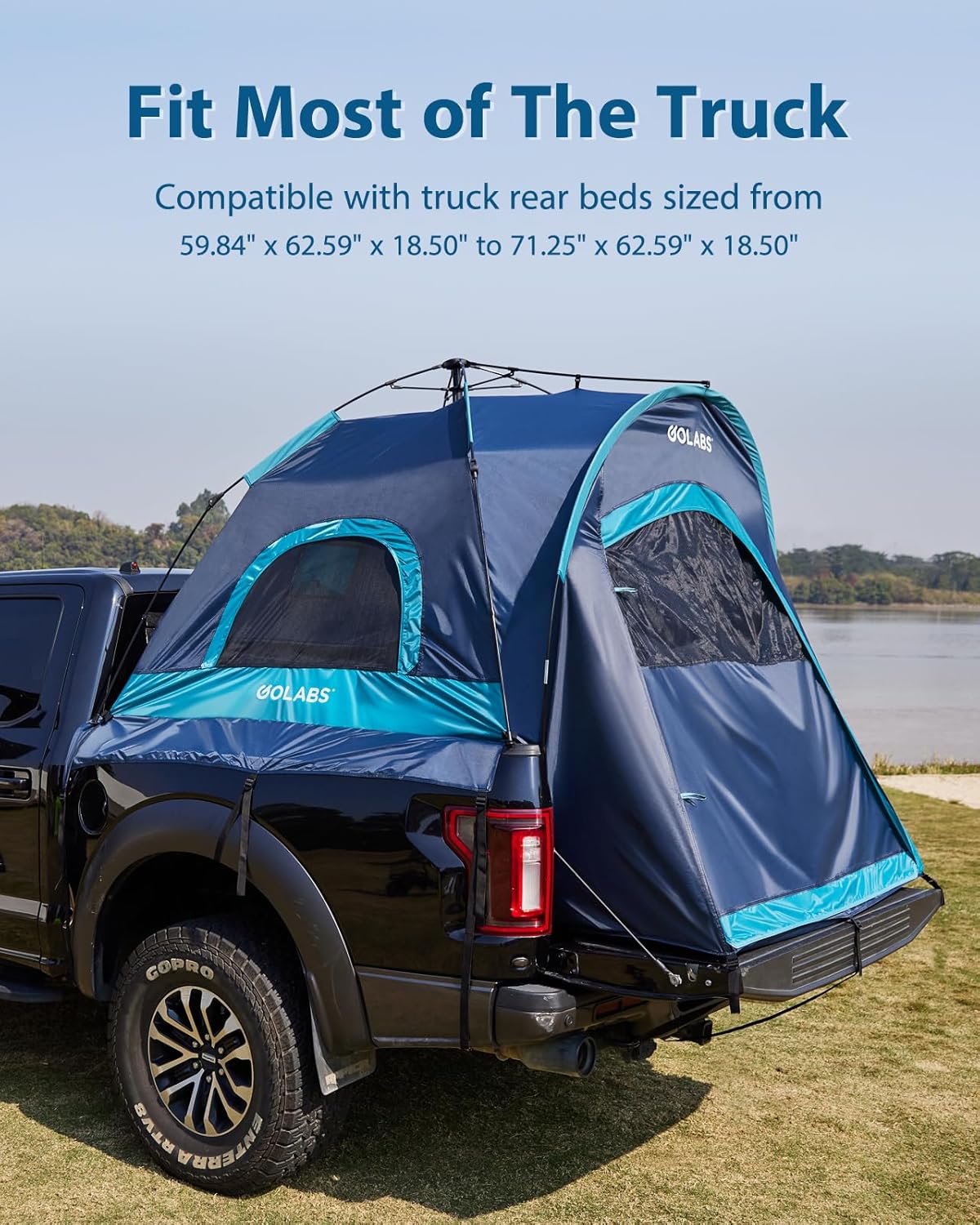 Truck Portable Bed Tent with Extra Rain Cover for Camping and Outdoor Activities
