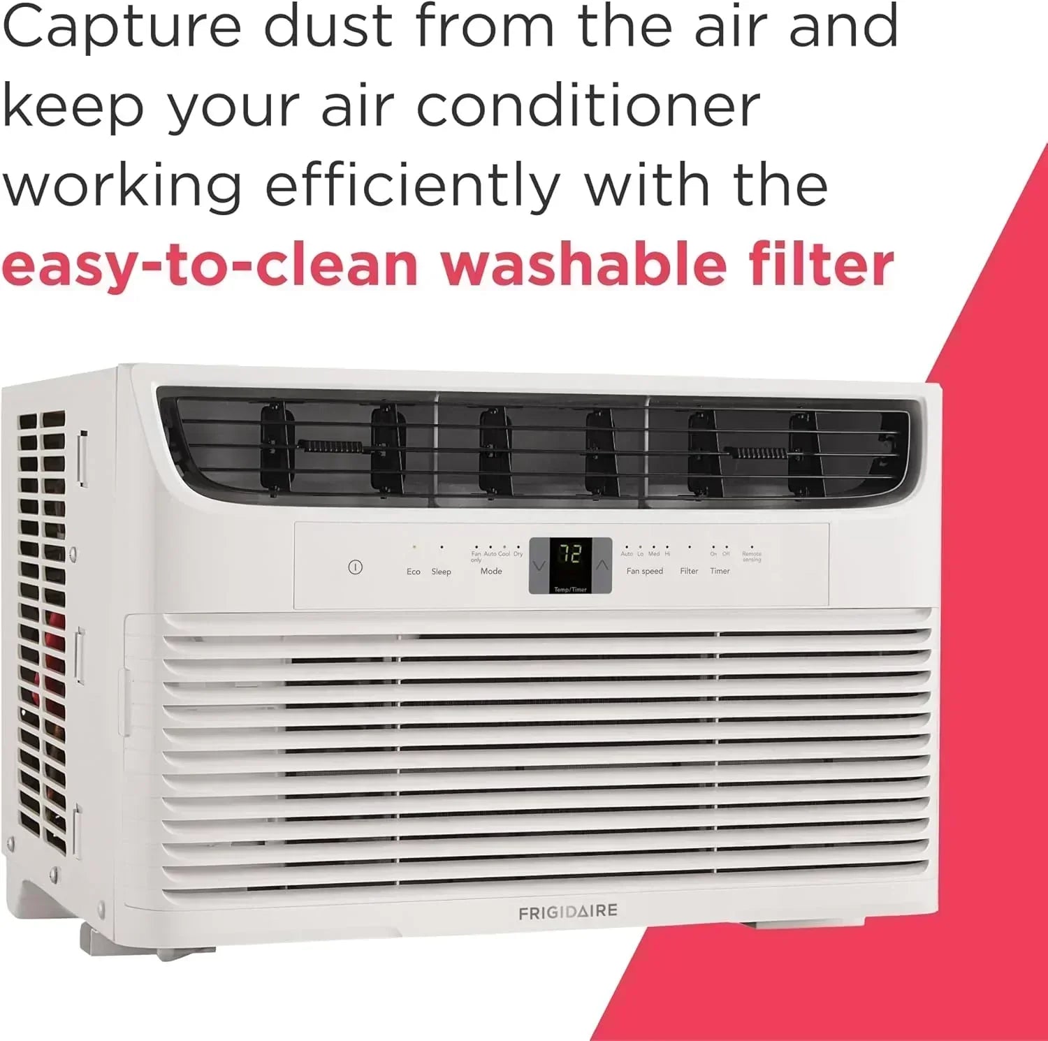 Frigidaire 5,000 BTU Window Air Conditioner Remote Control Cools Up to 150 Sq. Ft. Quiet Operation